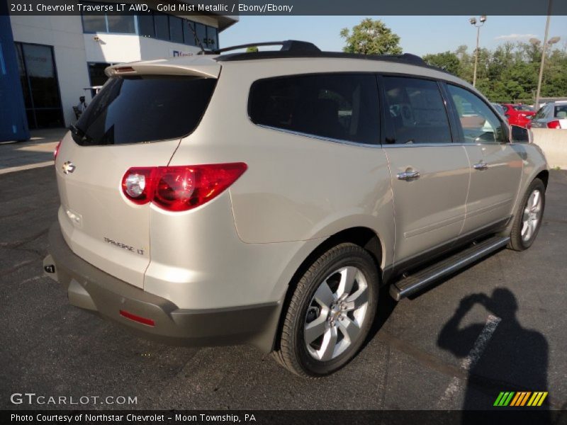 Gold Mist Metallic / Ebony/Ebony 2011 Chevrolet Traverse LT AWD