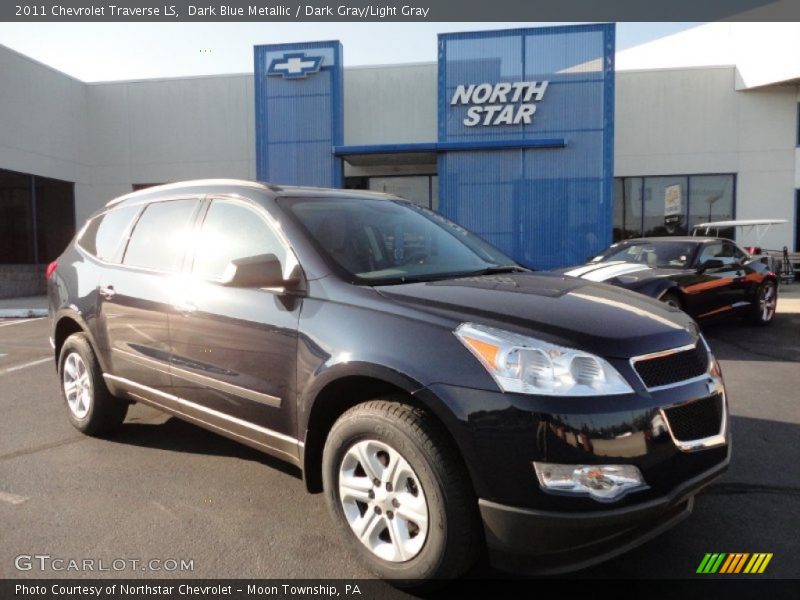 Dark Blue Metallic / Dark Gray/Light Gray 2011 Chevrolet Traverse LS