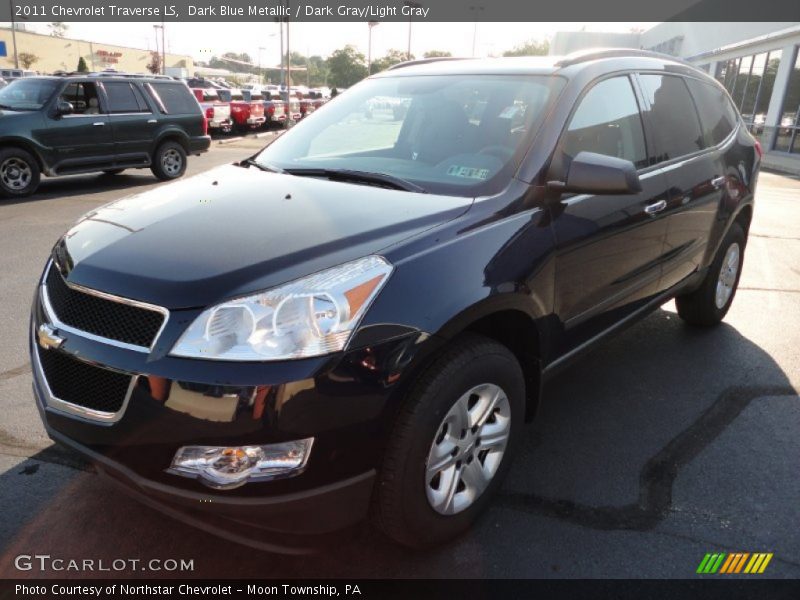 Dark Blue Metallic / Dark Gray/Light Gray 2011 Chevrolet Traverse LS