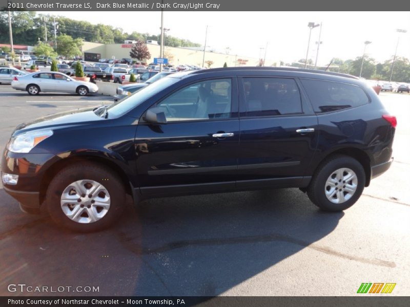 Dark Blue Metallic / Dark Gray/Light Gray 2011 Chevrolet Traverse LS