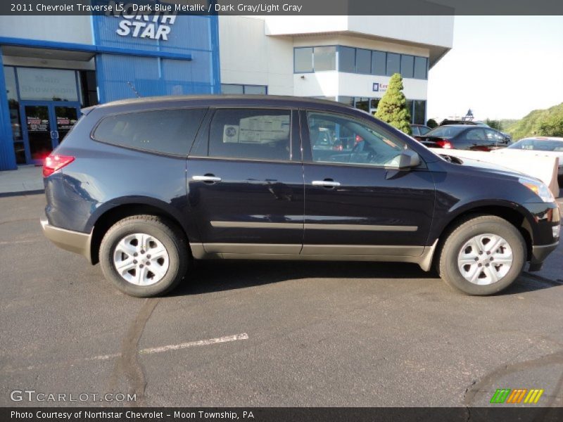 Dark Blue Metallic / Dark Gray/Light Gray 2011 Chevrolet Traverse LS