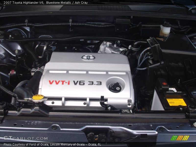 Bluestone Metallic / Ash Gray 2007 Toyota Highlander V6