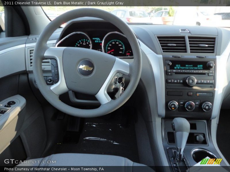 Dark Blue Metallic / Dark Gray/Light Gray 2011 Chevrolet Traverse LS