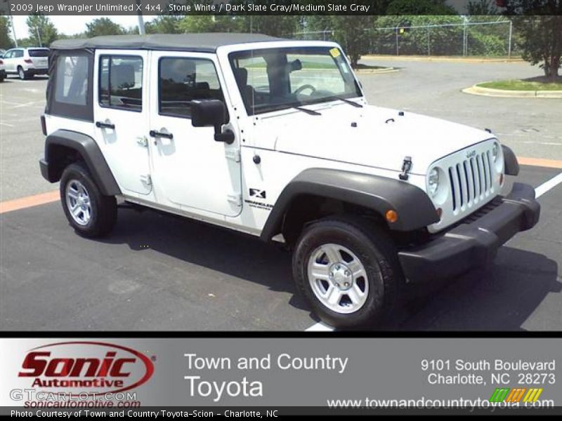 Stone White / Dark Slate Gray/Medium Slate Gray 2009 Jeep Wrangler Unlimited X 4x4