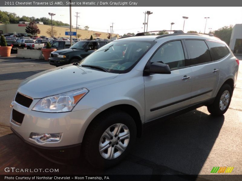Silver Ice Metallic / Dark Gray/Light Gray 2011 Chevrolet Traverse LS AWD