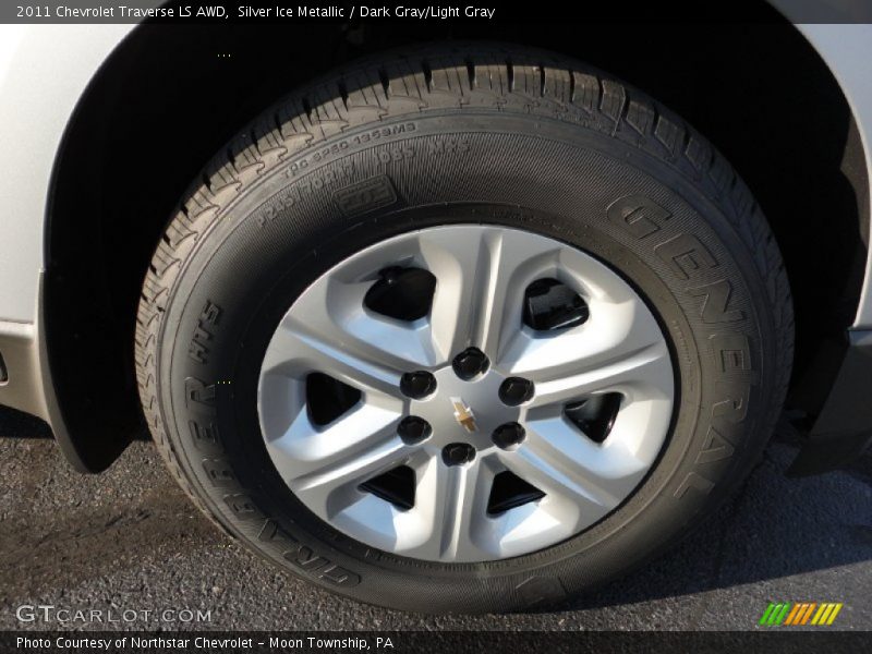 Silver Ice Metallic / Dark Gray/Light Gray 2011 Chevrolet Traverse LS AWD