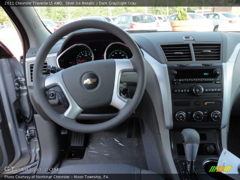 Silver Ice Metallic / Dark Gray/Light Gray 2011 Chevrolet Traverse LS AWD