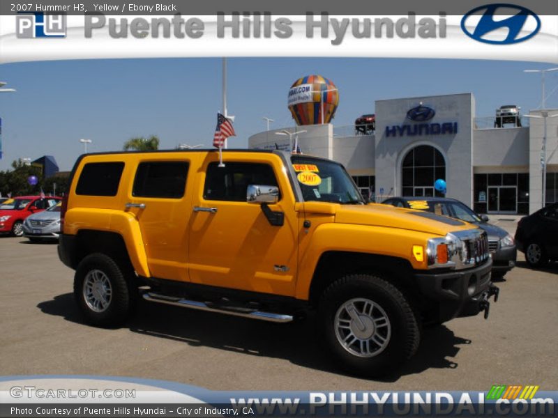 Yellow / Ebony Black 2007 Hummer H3