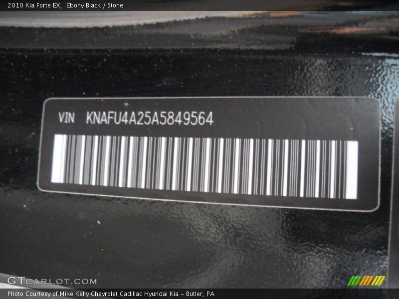 Ebony Black / Stone 2010 Kia Forte EX