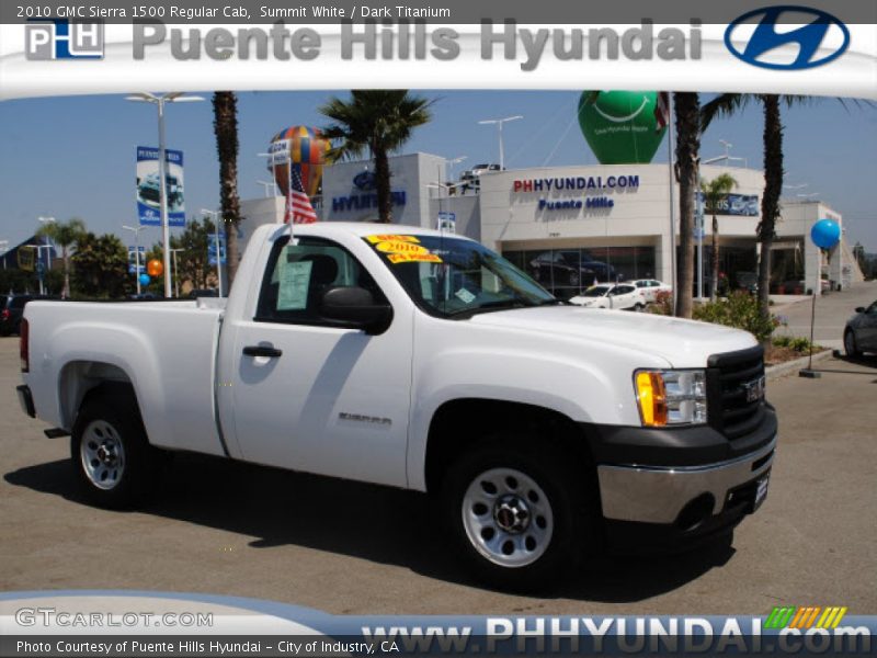 Summit White / Dark Titanium 2010 GMC Sierra 1500 Regular Cab