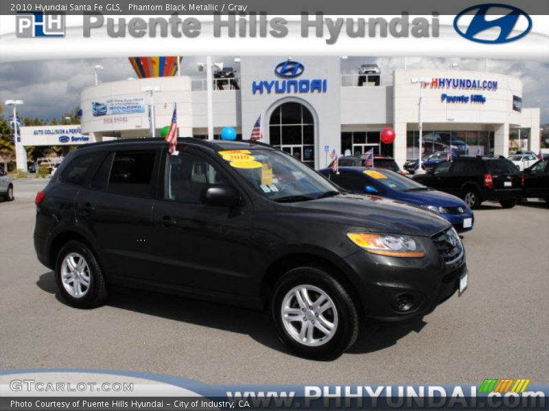 Phantom Black Metallic / Gray 2010 Hyundai Santa Fe GLS