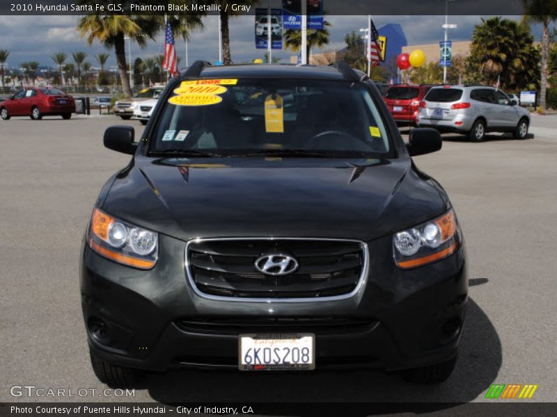 Phantom Black Metallic / Gray 2010 Hyundai Santa Fe GLS