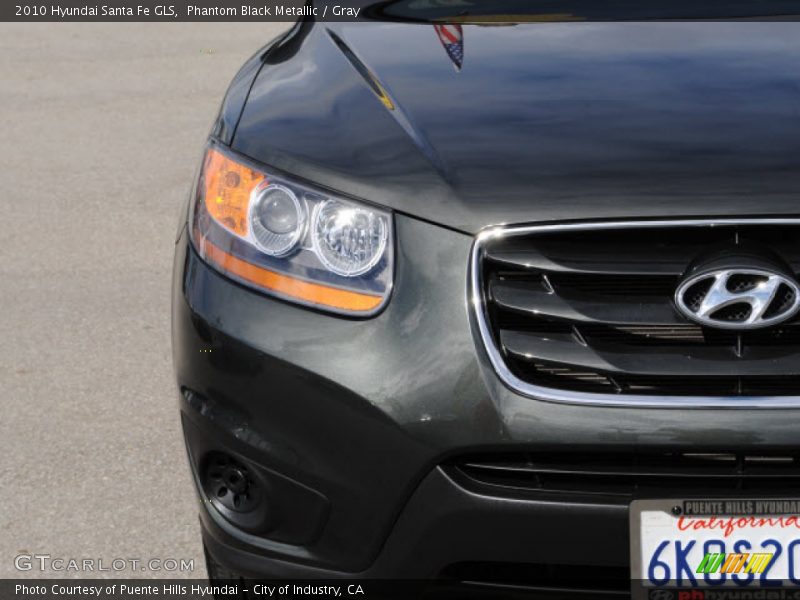 Phantom Black Metallic / Gray 2010 Hyundai Santa Fe GLS