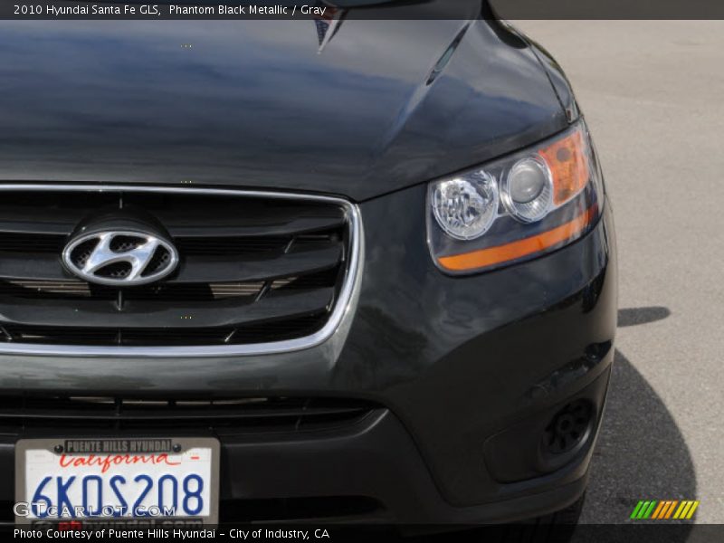 Phantom Black Metallic / Gray 2010 Hyundai Santa Fe GLS