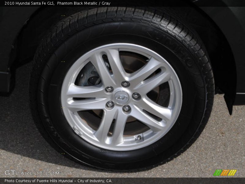 Phantom Black Metallic / Gray 2010 Hyundai Santa Fe GLS