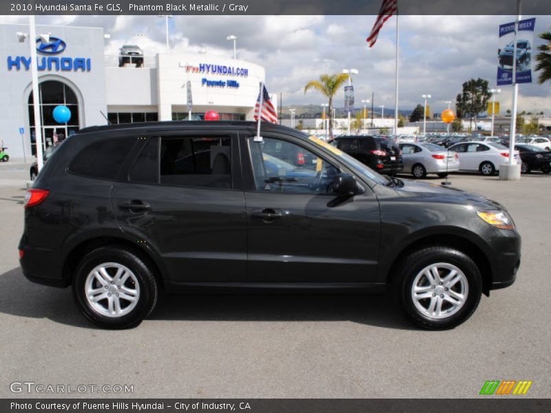 Phantom Black Metallic / Gray 2010 Hyundai Santa Fe GLS