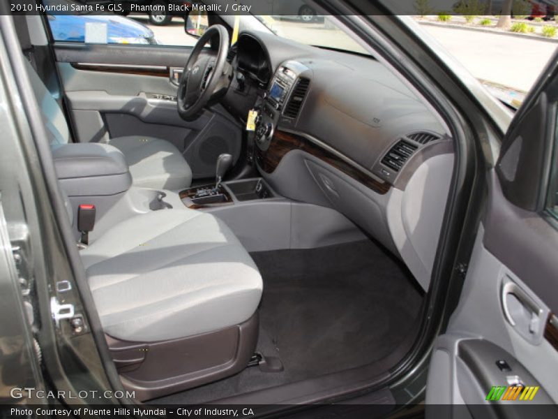 Phantom Black Metallic / Gray 2010 Hyundai Santa Fe GLS
