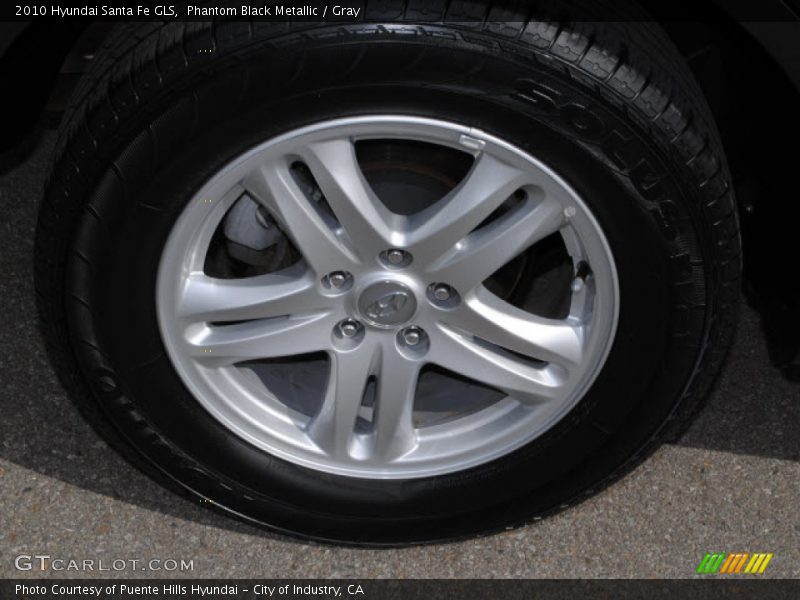 Phantom Black Metallic / Gray 2010 Hyundai Santa Fe GLS