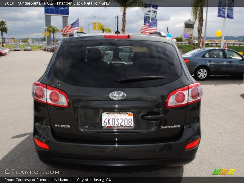 Phantom Black Metallic / Gray 2010 Hyundai Santa Fe GLS