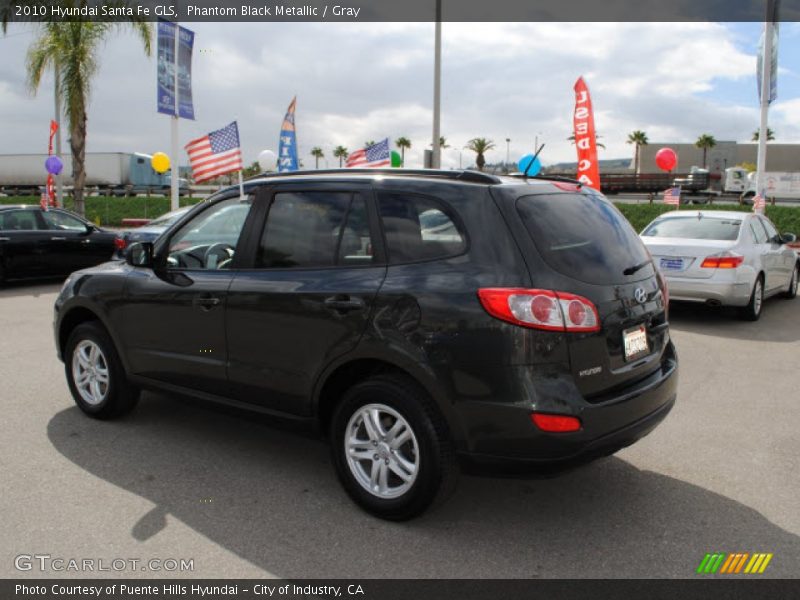 Phantom Black Metallic / Gray 2010 Hyundai Santa Fe GLS