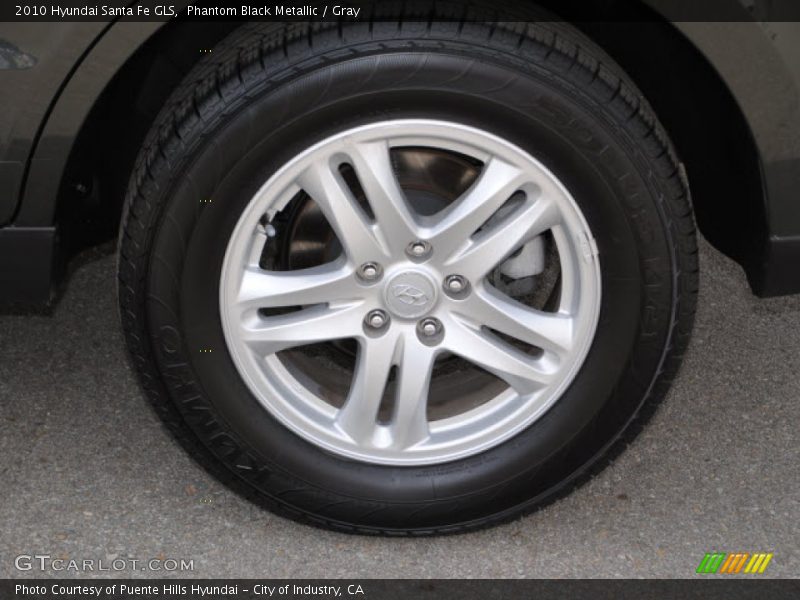 Phantom Black Metallic / Gray 2010 Hyundai Santa Fe GLS
