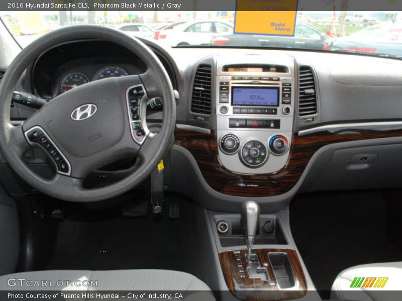 Phantom Black Metallic / Gray 2010 Hyundai Santa Fe GLS