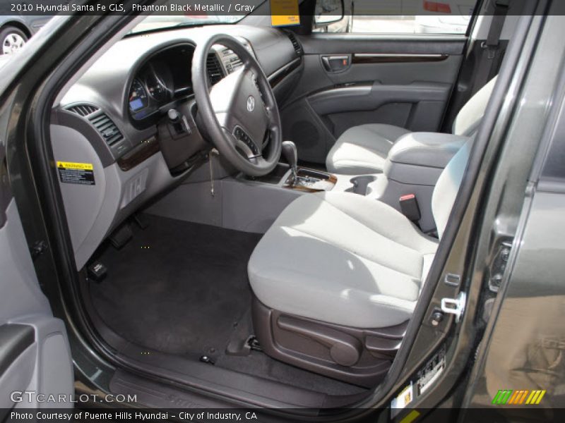 Phantom Black Metallic / Gray 2010 Hyundai Santa Fe GLS