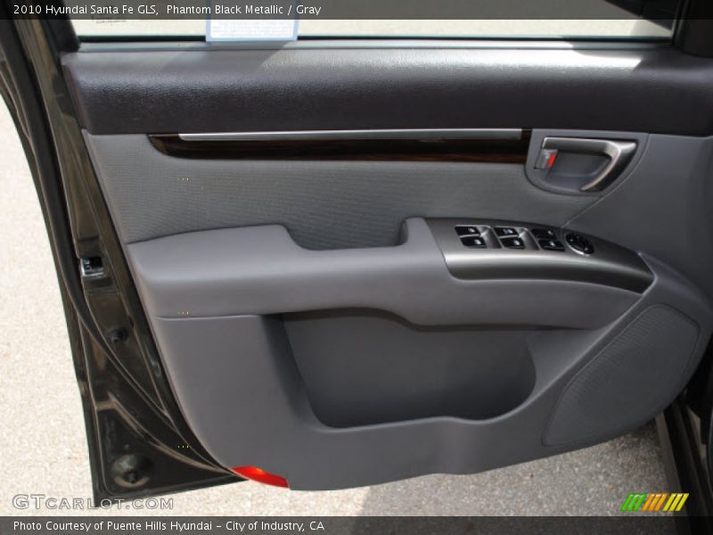 Phantom Black Metallic / Gray 2010 Hyundai Santa Fe GLS