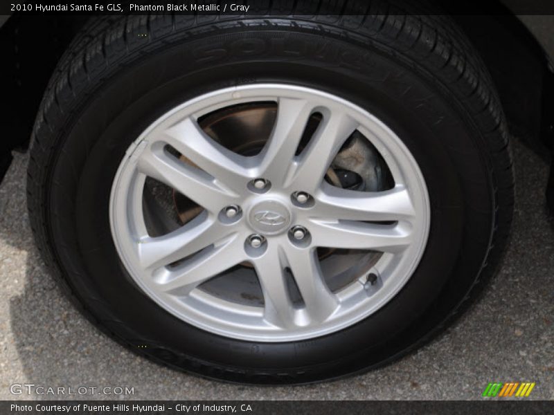 Phantom Black Metallic / Gray 2010 Hyundai Santa Fe GLS