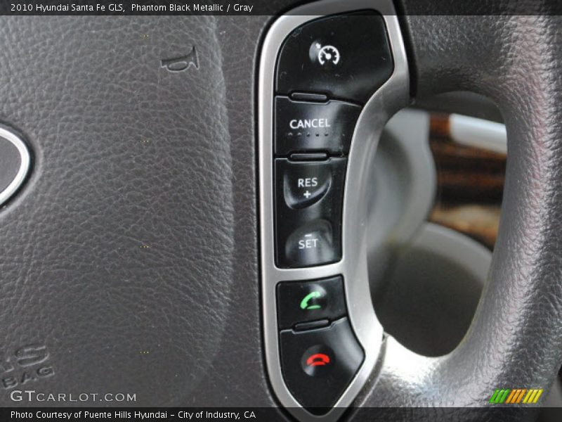 Phantom Black Metallic / Gray 2010 Hyundai Santa Fe GLS