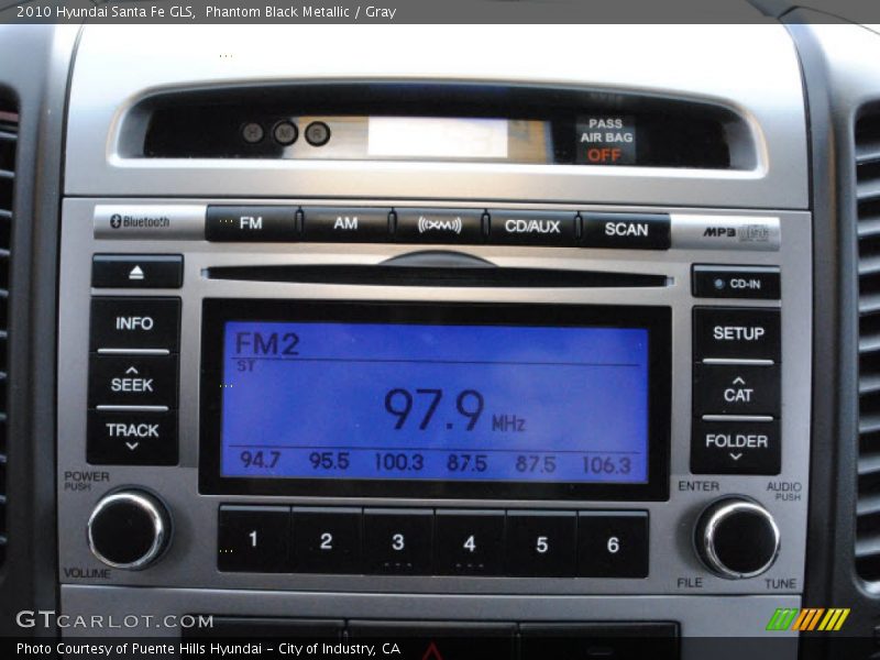 Phantom Black Metallic / Gray 2010 Hyundai Santa Fe GLS