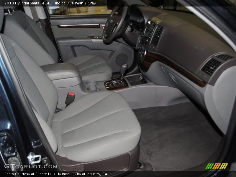 Indigo Blue Pearl / Gray 2010 Hyundai Santa Fe GLS