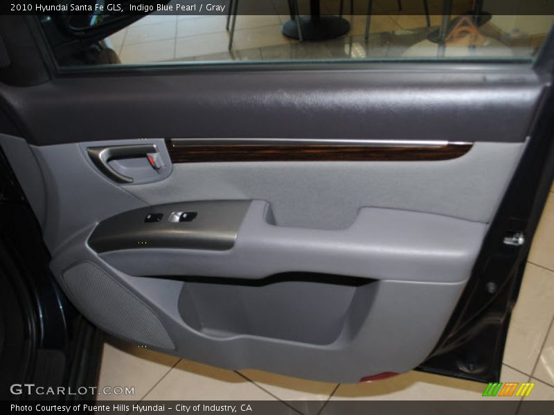 Indigo Blue Pearl / Gray 2010 Hyundai Santa Fe GLS