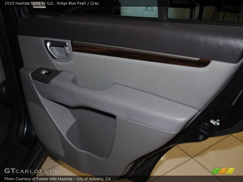 Indigo Blue Pearl / Gray 2010 Hyundai Santa Fe GLS