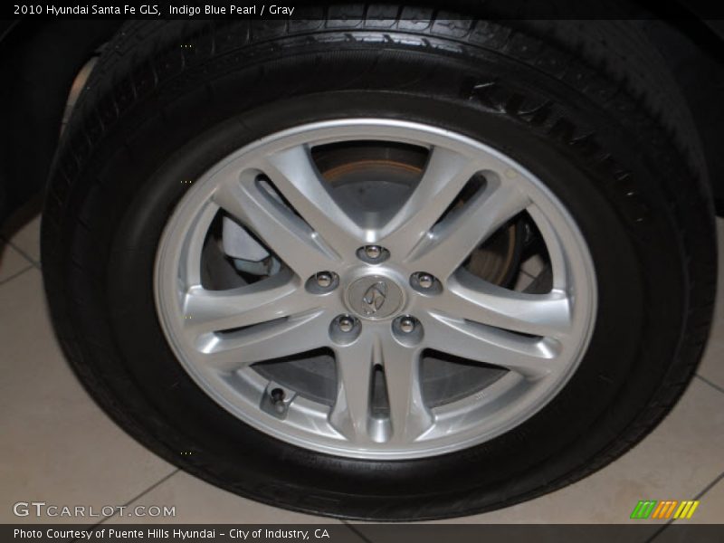 Indigo Blue Pearl / Gray 2010 Hyundai Santa Fe GLS