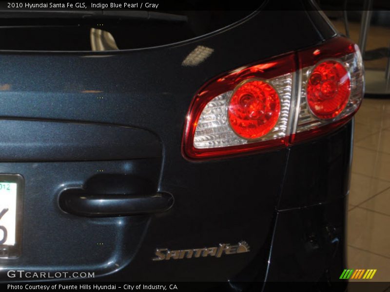 Indigo Blue Pearl / Gray 2010 Hyundai Santa Fe GLS