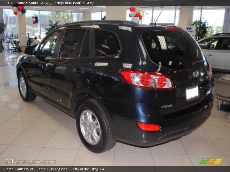 Indigo Blue Pearl / Gray 2010 Hyundai Santa Fe GLS