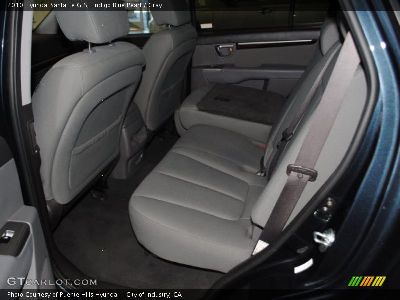 Indigo Blue Pearl / Gray 2010 Hyundai Santa Fe GLS