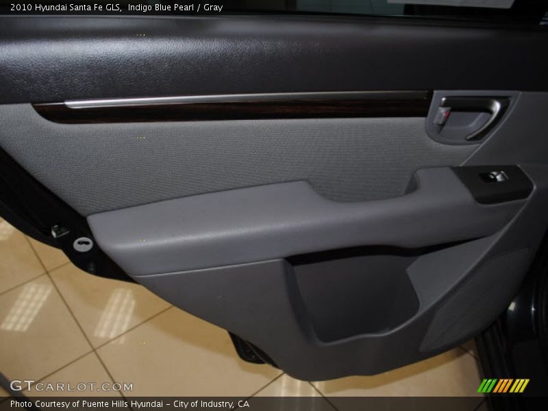 Indigo Blue Pearl / Gray 2010 Hyundai Santa Fe GLS