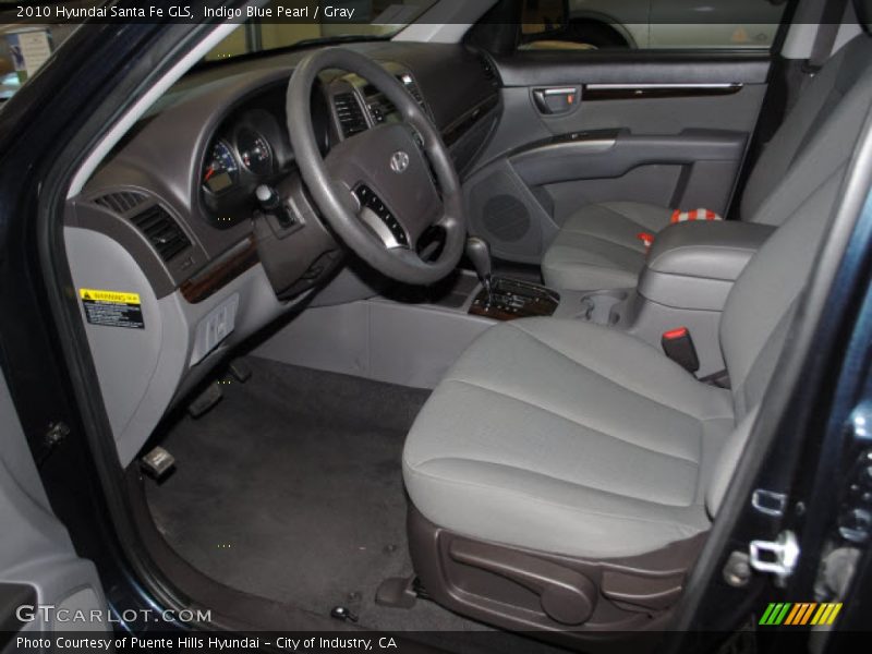 Indigo Blue Pearl / Gray 2010 Hyundai Santa Fe GLS