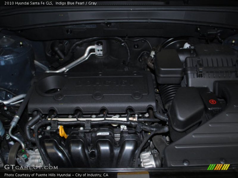 Indigo Blue Pearl / Gray 2010 Hyundai Santa Fe GLS