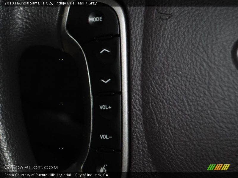 Indigo Blue Pearl / Gray 2010 Hyundai Santa Fe GLS