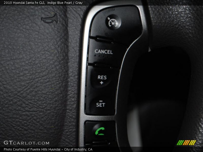 Indigo Blue Pearl / Gray 2010 Hyundai Santa Fe GLS