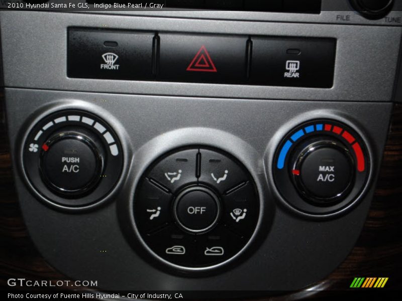 Indigo Blue Pearl / Gray 2010 Hyundai Santa Fe GLS
