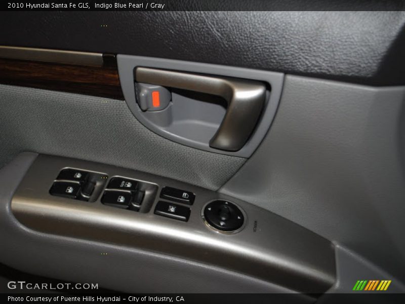 Indigo Blue Pearl / Gray 2010 Hyundai Santa Fe GLS