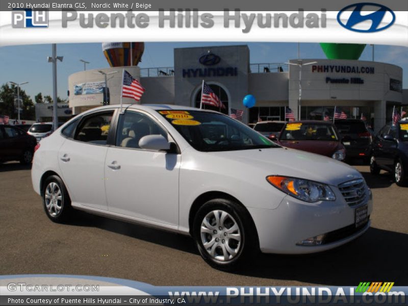 Nordic White / Beige 2010 Hyundai Elantra GLS