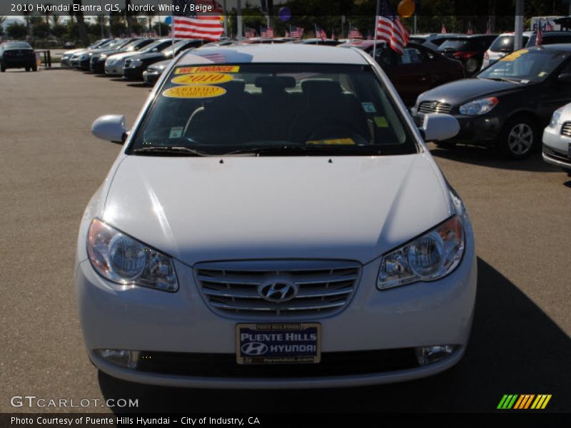 Nordic White / Beige 2010 Hyundai Elantra GLS