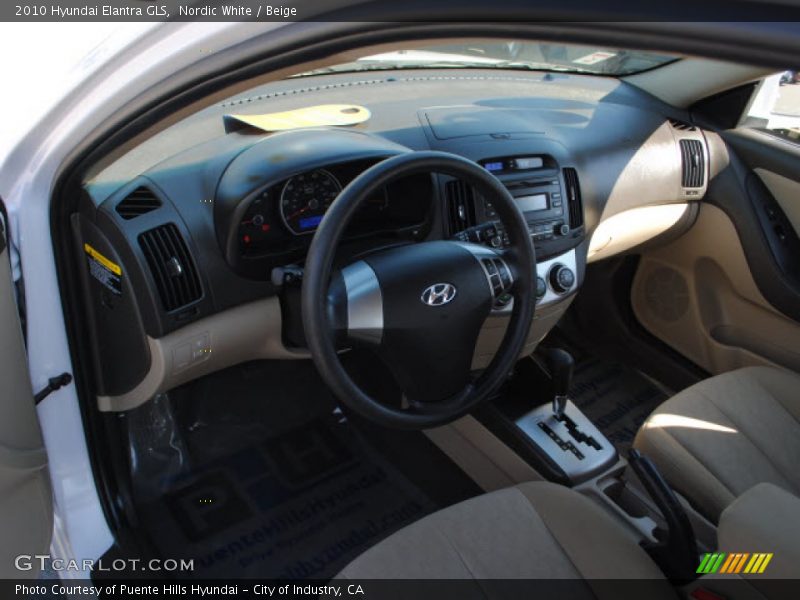 Nordic White / Beige 2010 Hyundai Elantra GLS