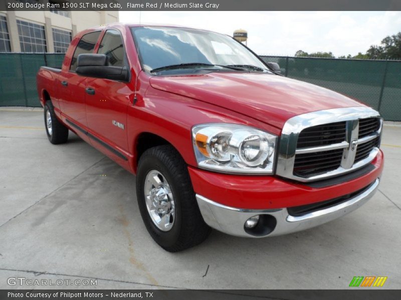 Flame Red / Medium Slate Gray 2008 Dodge Ram 1500 SLT Mega Cab