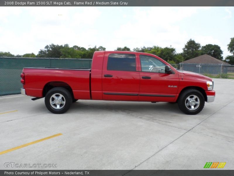 Flame Red / Medium Slate Gray 2008 Dodge Ram 1500 SLT Mega Cab